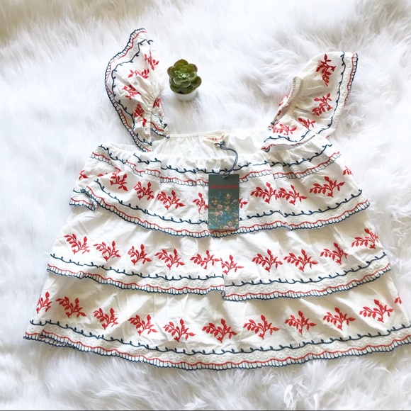 Grand & Greene Boho Ruffled Off the Shoulder Top - Picture 1 of 6